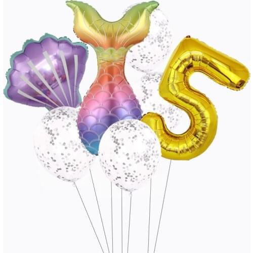 Mermaid Birthday Party Balloon Decoration For Kids Little Mermaid Happy Birthday Party Balloon Baby Shower Decoration Supplies