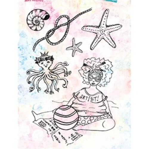 Starfish Transparent Clear Silicone Stamp/Seal for DIY scrapbooking/photo album Decorative clear stamp A7066