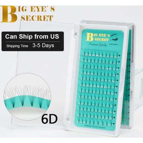 Big Eyes Secret 6D Lashes SHIP FROM US Short Stem Eyelashes Pre Made Volume fans Premade Russian Volume Eyelash Extension