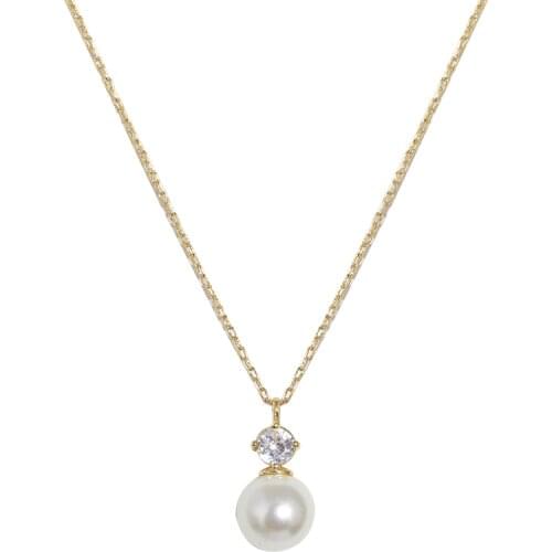Luxury Fashion Single Pearl Pendant Set Gemstone Gentle Temperament Necklace Clavicle Chain for a Girlfriend Gift