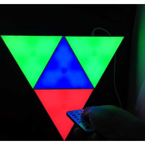Touch Sensitive Quantum Lights LED Modular Triangle Wall Lamp Remote Control Color-Changing Triangle Quantum Lamps DIY Assembled