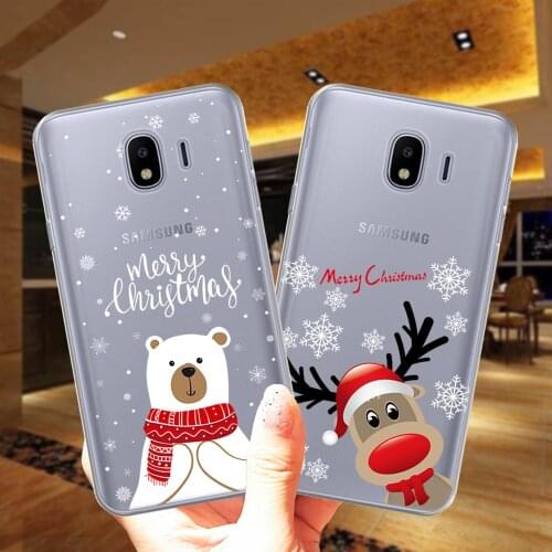 Cartoon Cute Elk Merry Christmas New Year Silicone Case Cover For Samsung M31S M51 M11 M30S M21 J2 J5 Prime J3 J7 J8 J4 J6 2018