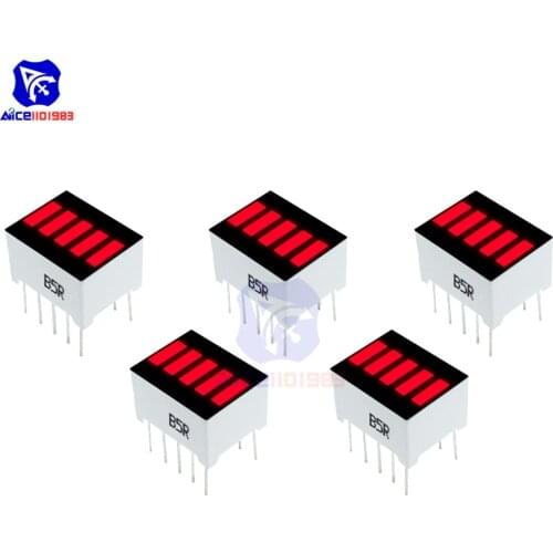 2PCS 5 Segment Red Color 1 Digit Bar LED Display For Arduino