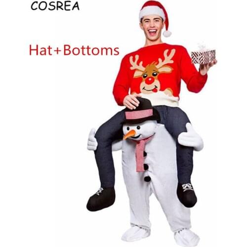 Funny Santa Claus Costume Ride on Me Animal Pants Carry Back Fancy Up Party Costume Christmas Festival Clothes