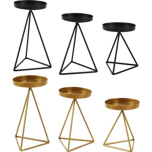 Iron Geometric Candle Holder Stand Candlestick Bathroom Decor