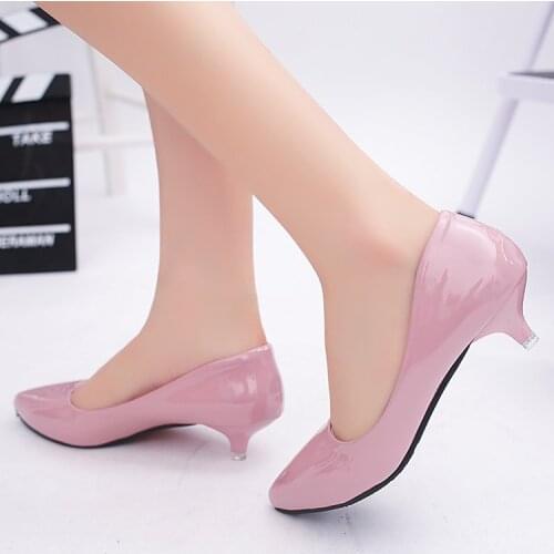 3 Cm Low Heel High Heels Stiletto Wild Womens Shoes Simple Comfort Work Shoes Shallow Mouth Pointed Single Shoes Fashion Pumps