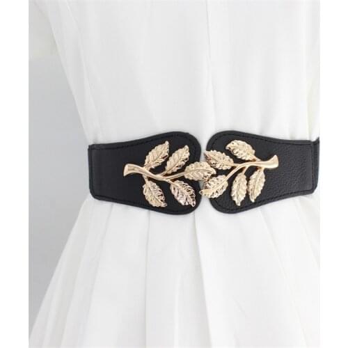 65cm Korean Fashion Wide Elastic Waistband Metal Buckle Belt for Women Waist Band Dress Sweater Coat Clothing Accessories