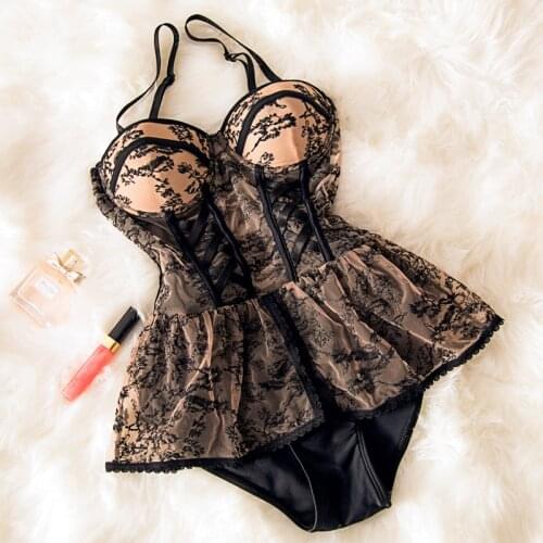 GLAUKE high end sexy lace swimsuit womens French one-piece holiday