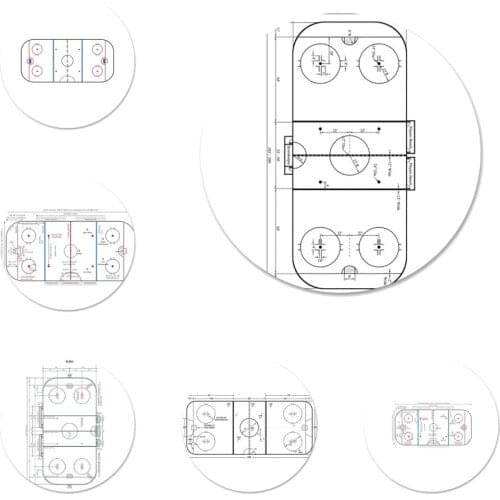 58mm Ice Hockey Playground space Icons Pins Badge Decoration Brooches Metal Badges For Clothes Backpack Decoration