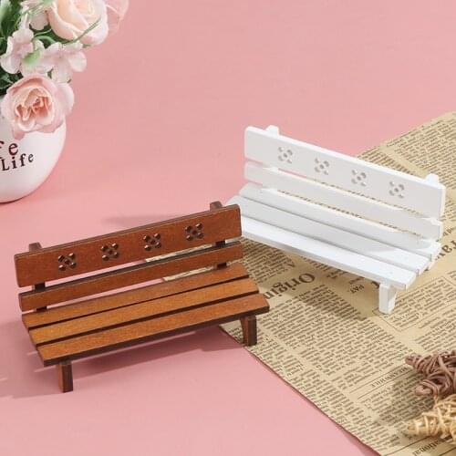1:12 Dollhouse Miniature Wooden Bench Chair Park Chair Armchair Doll House Decor