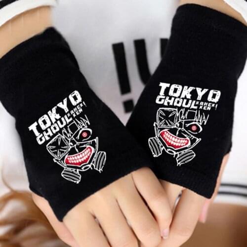 1 Pair Fashion Anime Tokyo Ghoul Finger Cotton Knitting Wrist Gloves Mitten Lovers Anime Accessories Cosplay Figure Toys Gifts