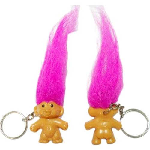 1 piece Purple Lucky troll w/ keychain key ring clip Party Favor game vending gift pinata vending FunTOYS GIFT BAGS NOVELTY