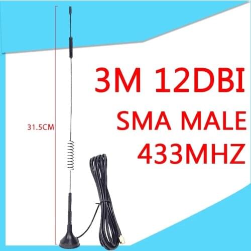 12dbi 5dbi 433Mhz Antenna lora 433 MHz antena SMA Male Connector Magnetic base IOT Ham Radio Signal Booster Wireless Repeater