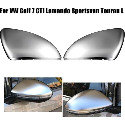 2PCS Side Mirror Chrome Door Wing Mirror Cover Cap Shell Housing For VW Golf 7 7.5 MK7/MK6 Lamando Sportsvan Touran L Design