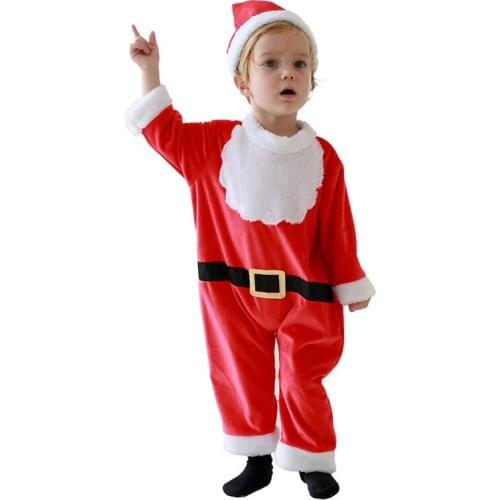 2020 Christmas baby Clothes Children Cosplay Santa Claus Boys and girls Festival Party costume 2-3Y Kids Set New year Apparel