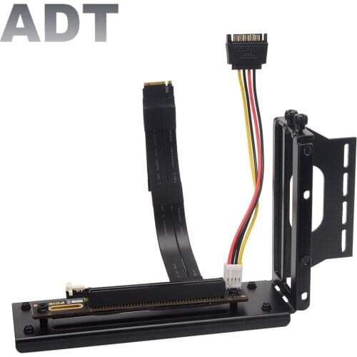 Adaptador nvme pcie x16 M.2 To PCIe 16x Extension Cable Support X11050ti 1060ti 1080ti RX580 Riser Card x16 PCI-e