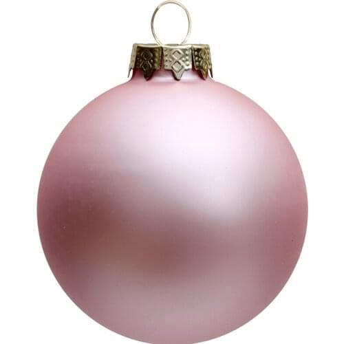 Free Shipping -100/Pack, Home Event Party Christmas Xmas Decoration Ornament Painted 80mm Baby Pink Glass Ball - Matte