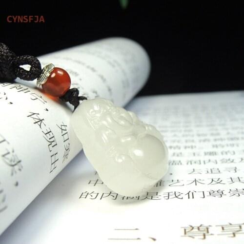 CYNSFJA New Real Rare Certified Natural Hetian Mutton-Fat Nephrite Lucky Amulets Buddha Jade Pendant Hand Carved High Quality