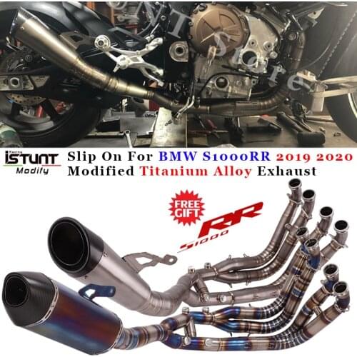 For BMW S1000RR 2020 2019 Full System Exhaust Escape Modified Titanium Alloy Front Mid Link Pipe Muffler Motorcycle Exhaust
