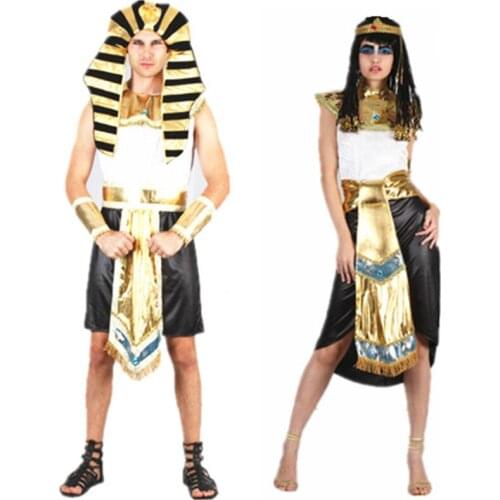 Exotic Sexy Women Men Egyptian Pharaoh Cleopatra Cosplay Costumes Stage New Year Halloween Couples Costumes
