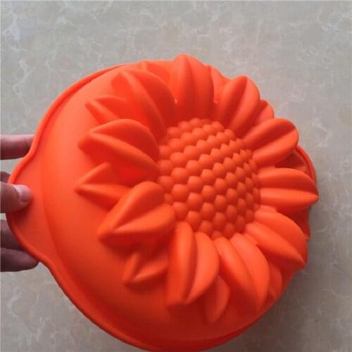 Single sunflower stereo sun flower high temperature oven baking mould kitchen silicone mold Cake decorating tools