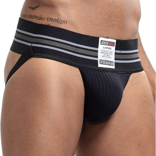 JOCKMAIL Mens Jockstrap Thongs and G Strings Wide Belt Breathable Elastic Big Bag Sports Mens Briefs Jockstrap Gay Underwear