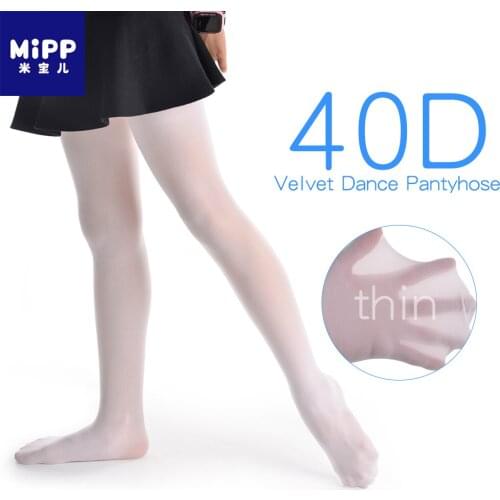Brand MIPP Summer New Children Girls Stockings Sheer Silk Ballet Stockings Transparent Pantyhose Color white flesh for kids