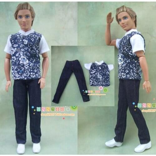 New arrival shirt and pants clothes suit set for barbie doll boy friend ken doll clothes