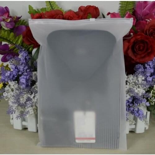 50pcs/lot -14x14/16x16/18x18/20/22cm Zipper Lock Frosted Cpe Plastic Matte Garment Packaging Bags For Underwear, Socks, Shirt