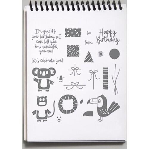 Cute Animal Koala Silicone Seal Carbon Steel Cutting Dies DIY Scrapbooking Photo Album Embossing Paper Cards Making Stencil