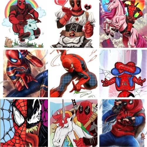 Disney Comics Spoof Deadpool Ride Unicorn Toy Diamond Painting Cross Stitch Kits Embroidery Full Drill Mosaic Resin Home Decor