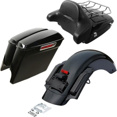 Motorcycle Chopped Trunk 5" Saddlebags Rear Fender For Harley Tour Pak Road King Street Glide Electra Glide 2014-2020