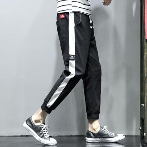 New Japanese casual trend loose cotton beam trousers mens gray bottom mens jogging pants
