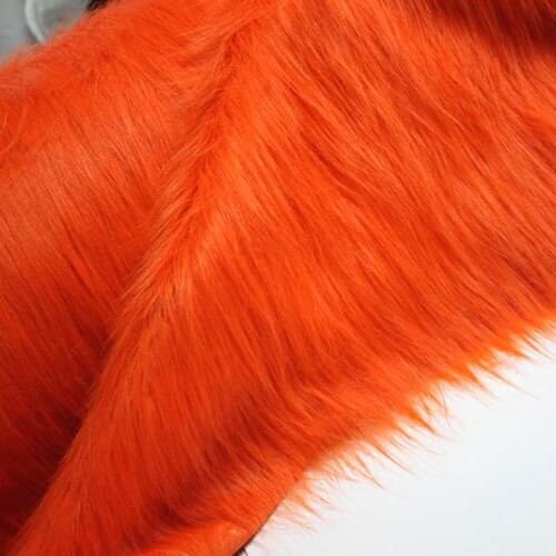 Orange Solid Shaggy Faux Fur Fabric (long Pile fur) Costumes Cosplay Cloth 36"x60" Sold By The Yard Free Shipping