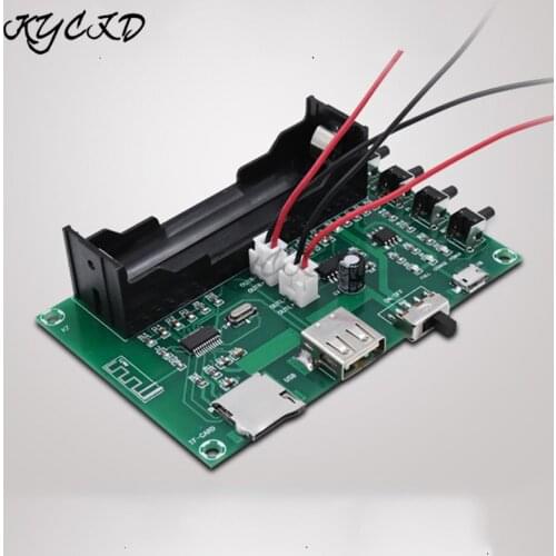 PAM8403 Bluetooth Amplifier Board 5W*2 Digital Audio Sound AMP Module with 18650 Battery Holder Support USB TF-Card Speaker DIY