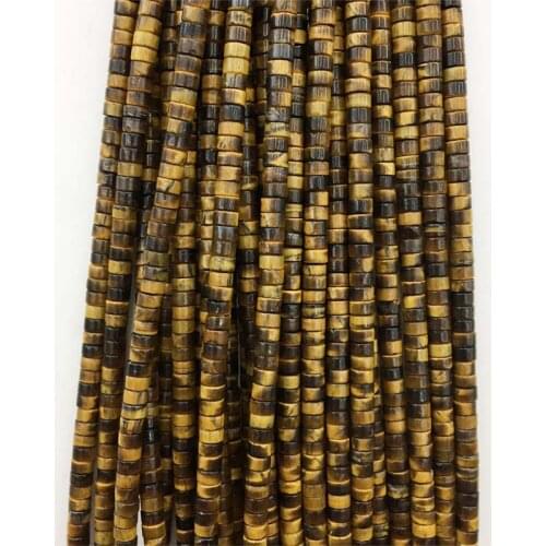 2*4mm Heishi Tigers Eye Jade Flat Round Gemstone Small Natural Stone Rondelle Seed Spacer Disc Little Beads for Jewelry Diy