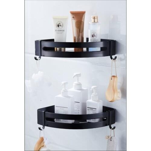 Punch-free black space aluminum bathroom pendant set bathroom towel stand