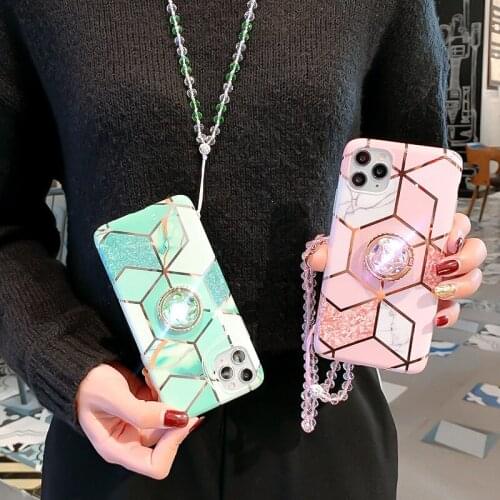 Luxury diamond Bracket Crystal Soft silicone phone case for amsung Galaxy S8 S9 S10 10 20 Plus Note ultra A50 A40 A51 A71 cover