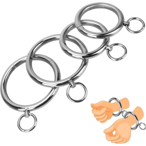 Neck Collar Slave Role Play Stainless Steel Restraint Bondage Metal Handcuff Erotic Wrist Ankle Cuff Sex Toys For Women Men