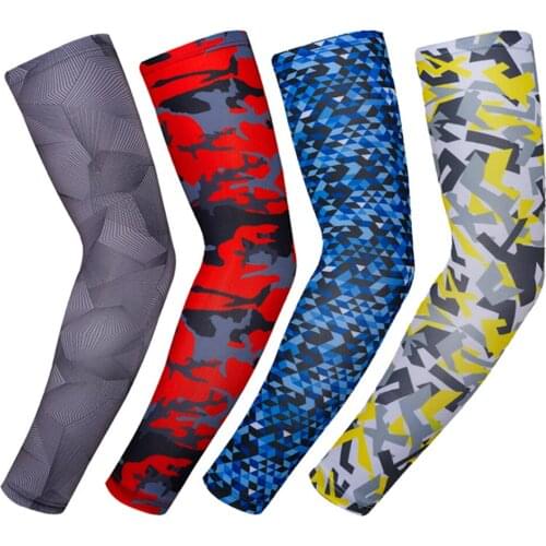 Outdoor Sun UV Ice Silk Arm Sleeves Sunscreen Protection Warm Sports Protective Gear Breathable Use For Cycling Running Racing