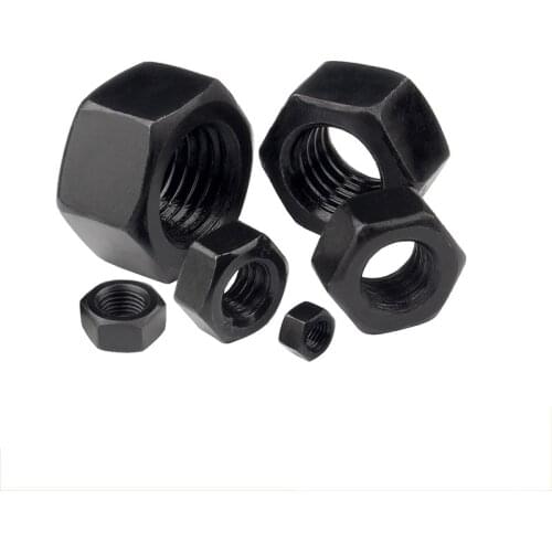 1/5/20/50pcs 8.8 Level Black Hex Nut M2 M3 M4 M5 M6-M30 High Strength Hex Head Nuts Fastener