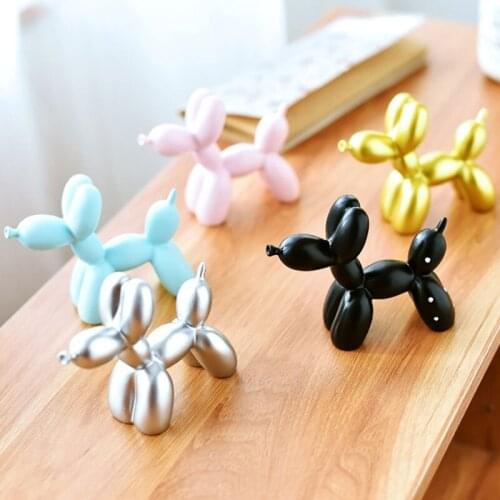 Balloon Dog Sculpture Resin Home Decor Crafts Home Desktop Ornament Cake Dessert Decoration Dog Figurine 9*3.5*7.5cm