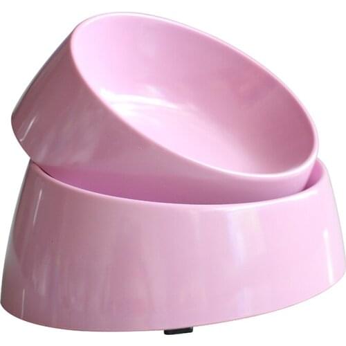 Candy Color Dog Single Bowl Bevel Edge Non-toxic Plastic Non-slip Cat Water Feeder Tableware Round Water Feeder Pets Bowls
