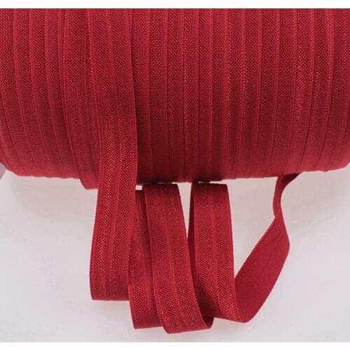 T.R RIBBON 5/8" inch FOE #260 Scarlet solid Fold Over Elastic for elastic Headbands Hair Ties 50yards and 100yards/lot