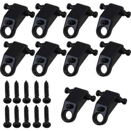 Yibuy 10PCS Black Electric Guitar Roller String Tree Guides Retainer