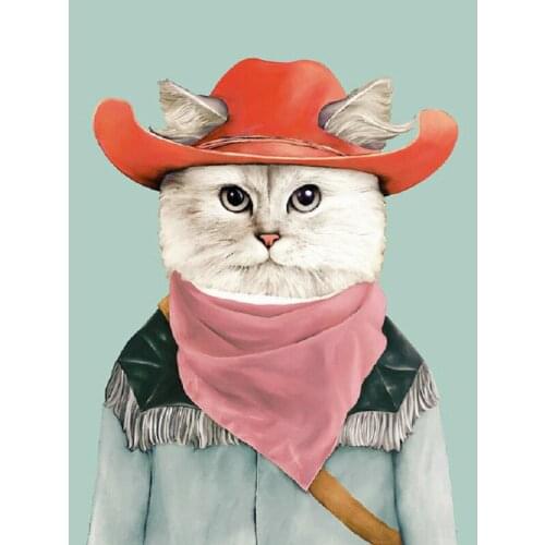 YIKEE Mosaic Diamond Painting Cat Diamond Art Mosaic Crystal Handicraft Wall Diamond Painting Square Animal y1107