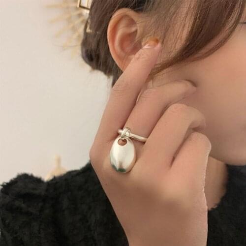 VENTFILLE 925 Sterling Silver Rings for Women Creative Simple Water Drop Pendant Geometric Party Jewelry Gifts