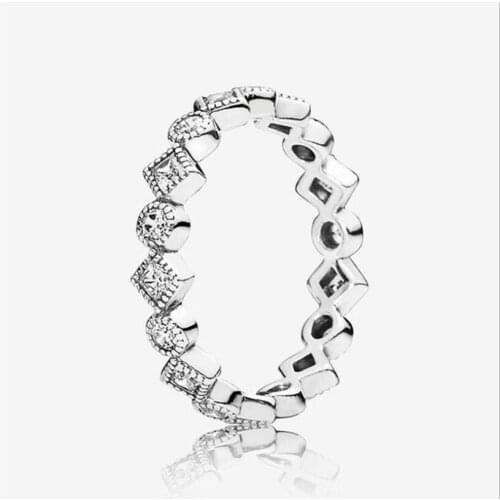 Fashion Sterling Silver 925 Female pan Ring Retro Style SimPle Women Wedding Engagement Band Ring Love