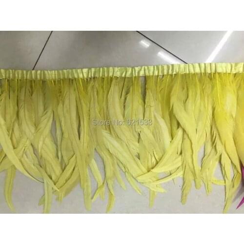 10Meters/lot!30-35cm Wide Yellow Colour dyeing hanging Feather Fringe /Coque feather Trim/feather Trimming/feathers