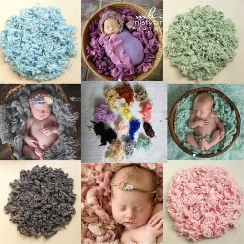 100%Pure Wool Newborn Photography Props Blanket Basket Stuffer Studio Photos Aided Modeling Cushion Blanket Filler